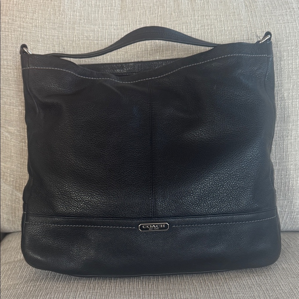 Coach Black Pebbled Leather Hobo Bag